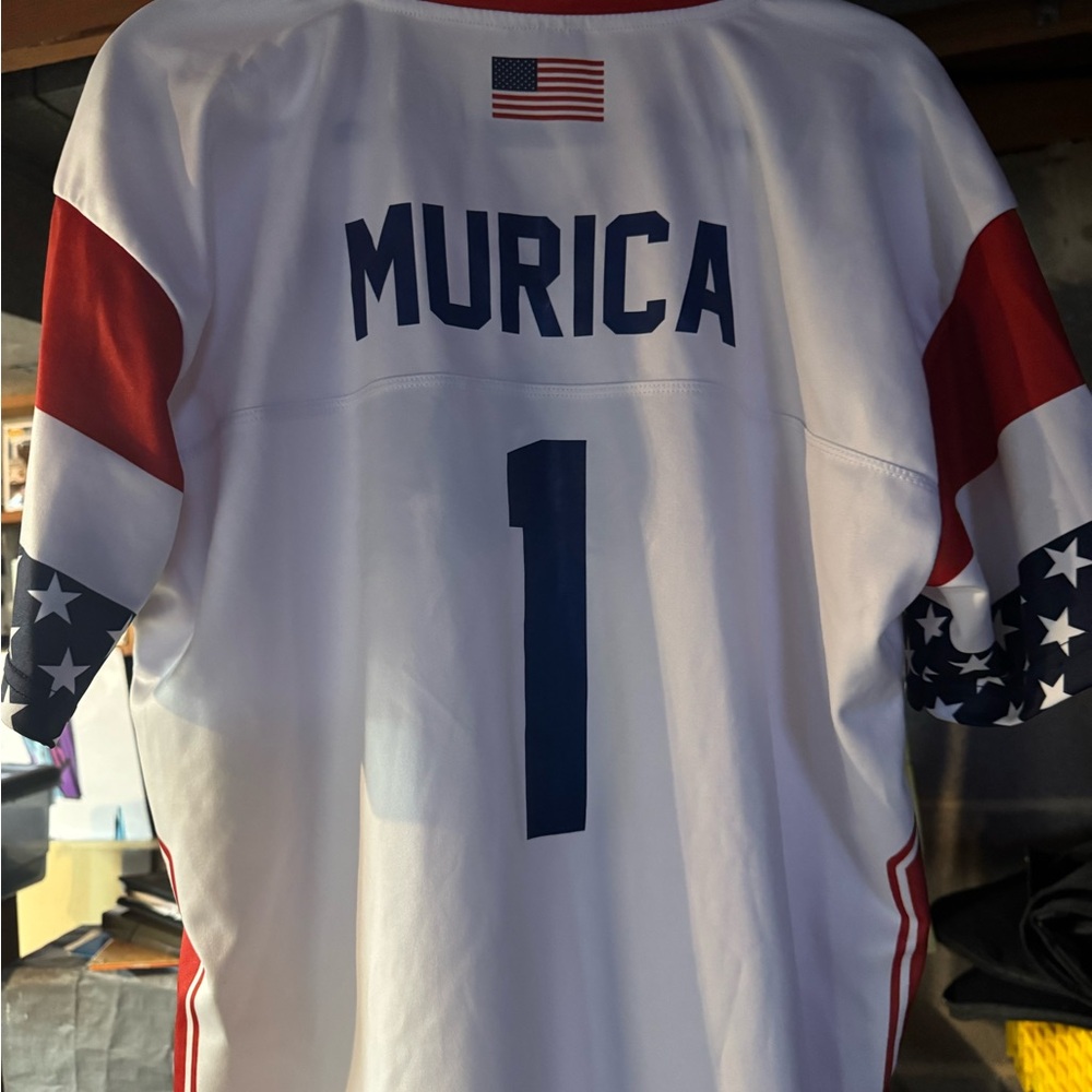 Patriotic White and Red Men's Jersey red blue football